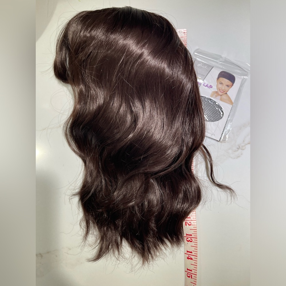 HAIR, 14” Wavy with bangs, Dark/Medium Brown - Picture 6 of 6